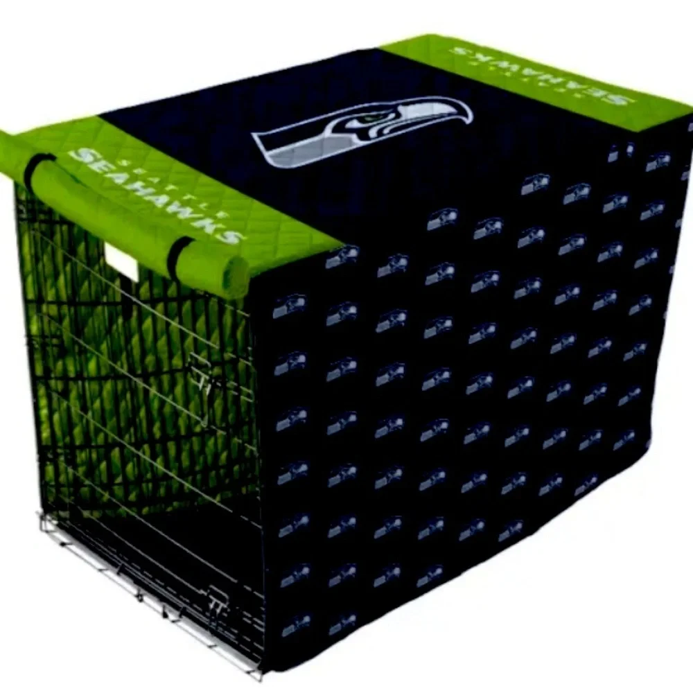 Seattle Seahawks Quilted Pet Crate Cover 30” x 48”